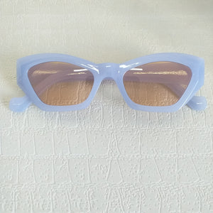 Powder Blue Retro Cat Eye Square Frame Sunglasses - Cayte