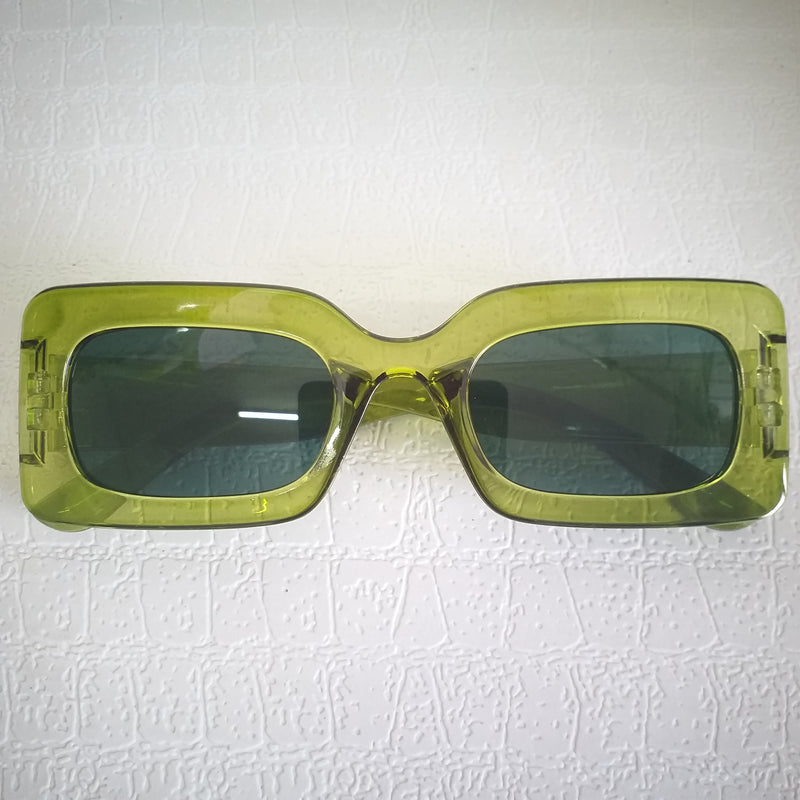 Green Rectangle Frame Sunglasses - Celie