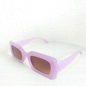 Solid Light Purple Rectangle Frame Sunglasses - Celie