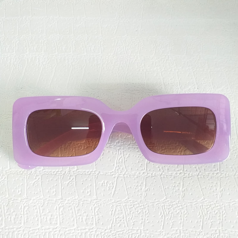 Solid Light Purple Rectangle Frame Sunglasses - Celie