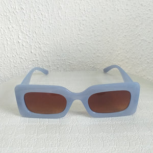 Powder Blue Rectangle Frame Sunglasses - Celie