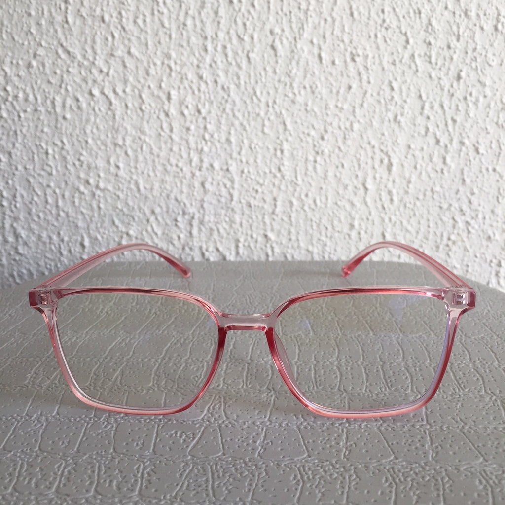 Pink Slim Frame Clear Sunglasses - Claire