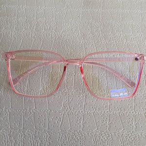 Pink Slim Frame Clear Sunglasses - Claire